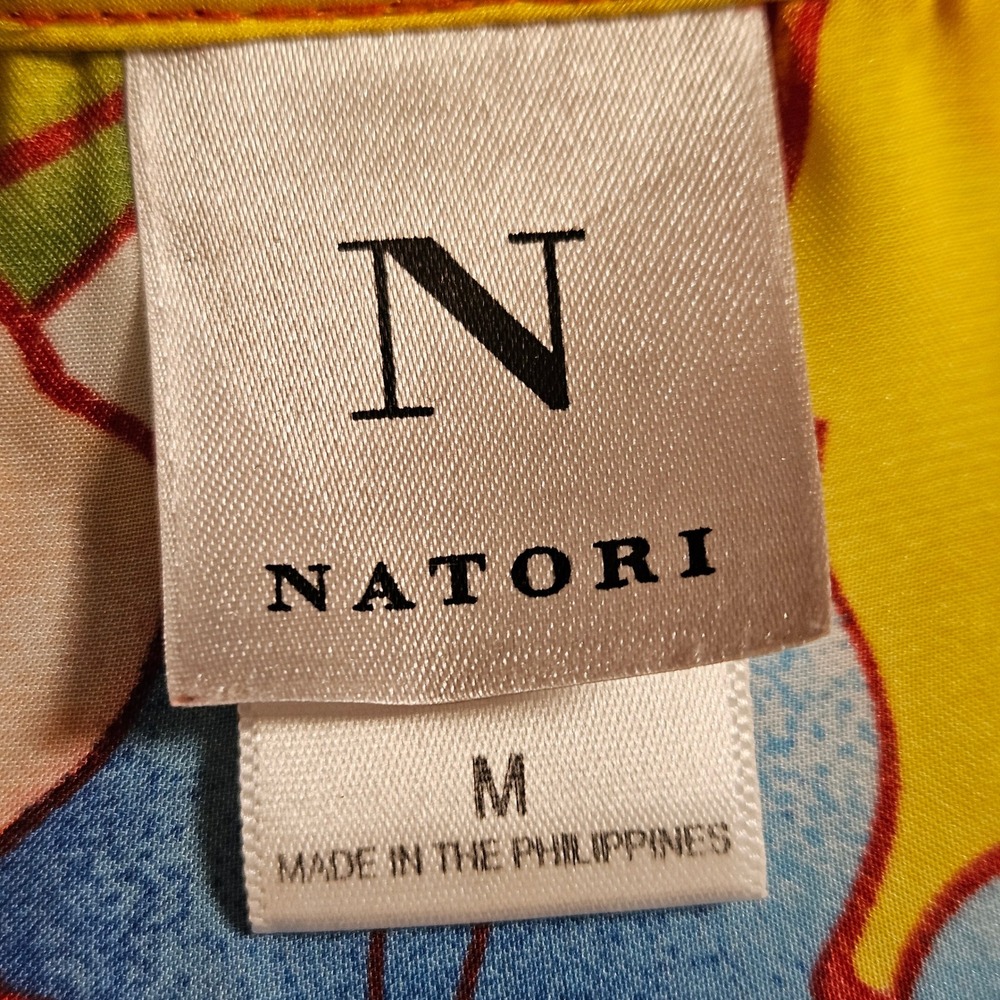 Natori Satin Floral Kaftan Kimono Sleeve Night Dress Maxi Lounge M Resort - Picture 3 of 6